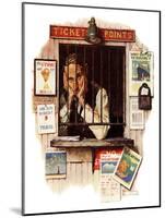 "Ticket Agent", April 24,1937-Norman Rockwell-Mounted Giclee Print