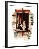 "Ticket Agent", April 24,1937-Norman Rockwell-Framed Premium Giclee Print