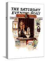 "Ticket Agent" Saturday Evening Post Cover, April 24,1937-Norman Rockwell-Stretched Canvas