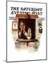"Ticket Agent" Saturday Evening Post Cover, April 24,1937-Norman Rockwell-Mounted Giclee Print
