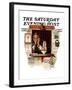 "Ticket Agent" Saturday Evening Post Cover, April 24,1937-Norman Rockwell-Framed Giclee Print