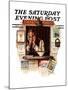 "Ticket Agent" Saturday Evening Post Cover, April 24,1937-Norman Rockwell-Mounted Giclee Print