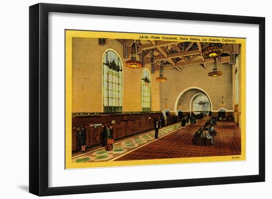 Ticket Concourse, Union Station, Los Angeles, California, C.1910-35-null-Framed Giclee Print