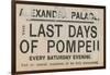 Ticket for the Last Days of Pompeii at the Alexandra Palace-English School-Framed Giclee Print