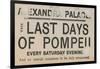 Ticket for the Last Days of Pompeii at the Alexandra Palace-English School-Framed Giclee Print