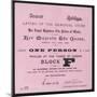 Ticket for the Laying of the Memorial Stone at Tower Bridge, London, 21 June 1886-null-Mounted Giclee Print