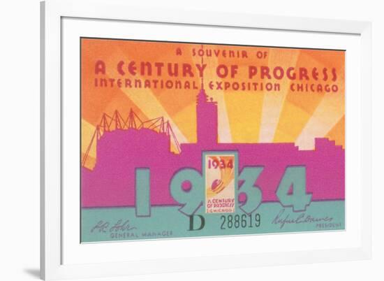 Ticket to Chicago Exposition-null-Framed Art Print