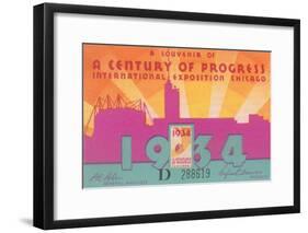 Ticket to Chicago Exposition-null-Framed Art Print