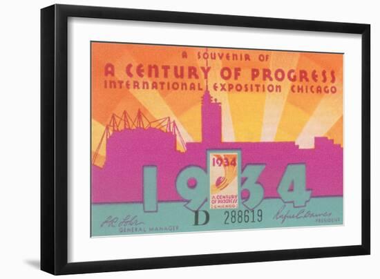 Ticket to Chicago Exposition-null-Framed Art Print