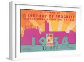 Ticket to Chicago Exposition-null-Framed Art Print