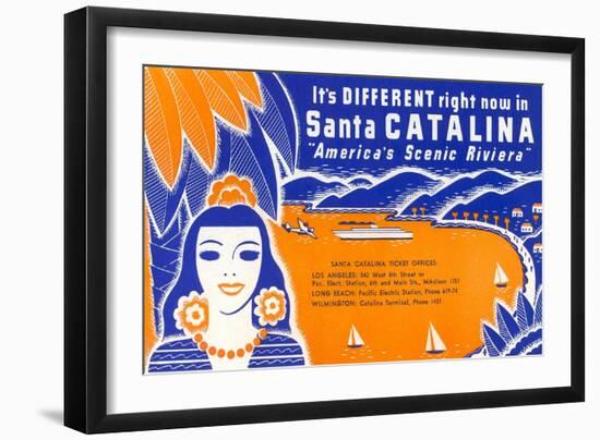 Ticket to Santa Catalina-null-Framed Art Print