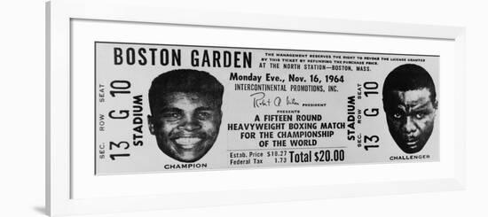 Ticket to World Championship Boxing Match Between Muhammad Ali and Sonny Liston-null-Framed Art Print