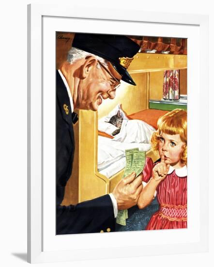 Tickets Please Chessie!-F. Chaney-Framed Giclee Print