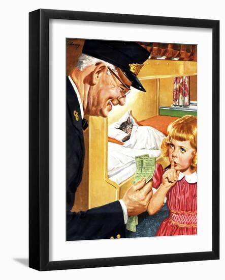 Tickets Please Chessie!-F. Chaney-Framed Giclee Print