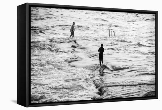 Tidal Outdoor Swimming Pool, Bude, Cornwall, England-Paul Harris-Framed Stretched Canvas