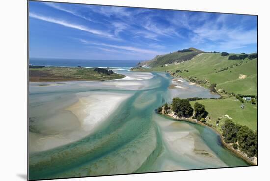 Tidal patterns, Hoopers Inlet, Otago Peninsula, Dunedin, South Island, New Zealand-David Wall-Mounted Photographic Print