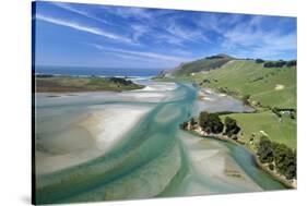 Tidal patterns, Hoopers Inlet, Otago Peninsula, Dunedin, South Island, New Zealand-David Wall-Stretched Canvas