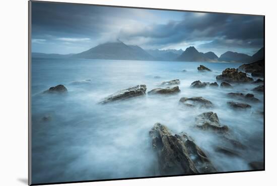 Tide and Stormy Skies over Loch Scavaig and the Black Cuillin Mountain Ridge, Elgol, Scotland-Stewart Smith-Mounted Photographic Print