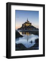 Tide growing at dusk, Mont-Saint-Michel, UNESCO World Heritage Site, Normandy, France, Europe-Francesco Vaninetti-Framed Photographic Print