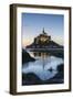 Tide growing at dusk, Mont-Saint-Michel, UNESCO World Heritage Site, Normandy, France, Europe-Francesco Vaninetti-Framed Photographic Print