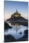Tide growing at dusk, Mont-Saint-Michel, UNESCO World Heritage Site, Normandy, France, Europe-Francesco Vaninetti-Mounted Photographic Print