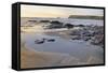 Tide Retreating at Sunset Leaving Tide Pools Among Rocks-Nick Upton-Framed Stretched Canvas