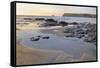 Tide Retreating at Sunset Leaving Tide Pools Among Rocks-Nick Upton-Framed Stretched Canvas