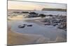 Tide Retreating at Sunset Leaving Tide Pools Among Rocks-Nick Upton-Mounted Photographic Print