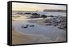 Tide Retreating at Sunset Leaving Tide Pools Among Rocks-Nick Upton-Framed Stretched Canvas