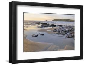 Tide Retreating at Sunset Leaving Tide Pools Among Rocks-Nick Upton-Framed Photographic Print