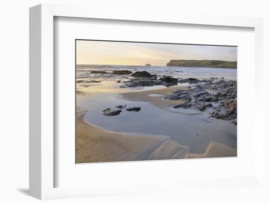 Tide Retreating at Sunset Leaving Tide Pools Among Rocks-Nick Upton-Framed Photographic Print