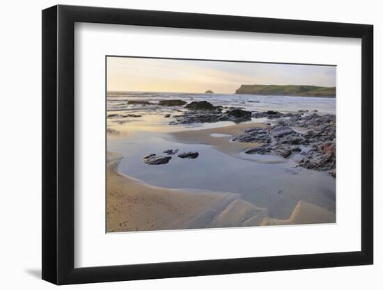 Tide Retreating at Sunset Leaving Tide Pools Among Rocks-Nick Upton-Framed Premium Photographic Print