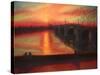Tide Tables Richmond Bridge Sunset, 2022, (oil on canvas)-Lee Campbell-Stretched Canvas