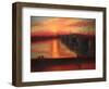 Tide Tables Richmond Bridge Sunset, 2022, (oil on canvas)-Lee Campbell-Framed Premium Giclee Print