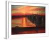 Tide Tables Richmond Bridge Sunset, 2022, (oil on canvas)-Lee Campbell-Framed Giclee Print