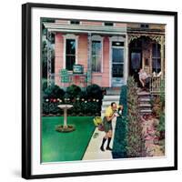 "Tidy and Sloppy Neighbors," July 1, 1961-John Falter-Framed Giclee Print