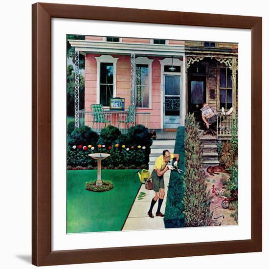 "Tidy and Sloppy Neighbors," July 1, 1961-John Falter-Framed Giclee Print