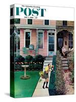 "Tidy and Sloppy Neighbors," Saturday Evening Post Cover, July 1, 1961-John Falter-Stretched Canvas