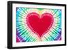 Tie-Dye Design of a Heart in Rainbow Colors - Photography-Lantern Press-Framed Art Print
