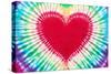 Tie-Dye Design of a Heart in Rainbow Colors - Photography-Lantern Press-Stretched Canvas
