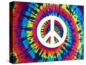 Tie Dye Rainbow Peace Sign-Molly Kearns-Stretched Canvas