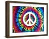 Tie Dye Rainbow Peace Sign-Molly Kearns-Framed Art Print