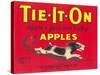 Tie It On Apple Label - Tieton, WA-Lantern Press-Stretched Canvas