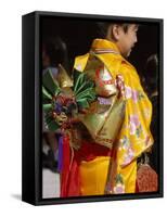 Tied Silk Sash (Obi), Kimono, Traditional Dress, Japan-null-Framed Stretched Canvas