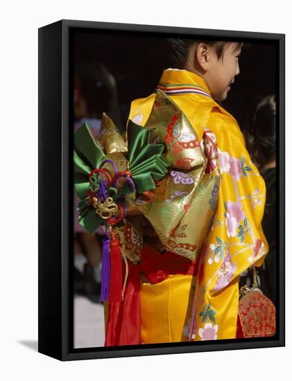Tied Silk Sash (Obi), Kimono, Traditional Dress, Japan-null-Framed Stretched Canvas