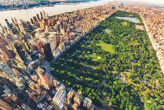 Aerial View of Manhattan New York Looking North up Central Park-TierneyMJ-Stretched Canvas