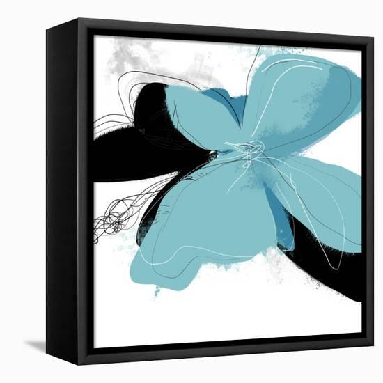 Tiffany Blue Floral One-Jan Weiss-Framed Stretched Canvas