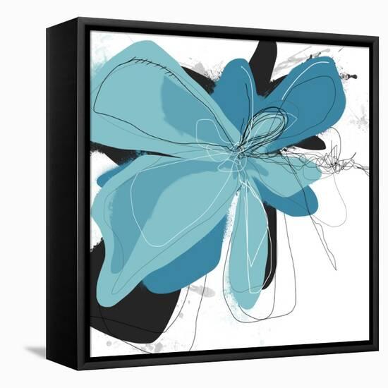 Tiffany Blue Floral Two-Jan Weiss-Framed Stretched Canvas