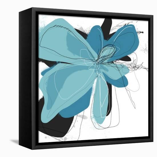 Tiffany Blue Floral Two-Jan Weiss-Framed Stretched Canvas