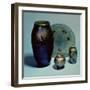 Tiffany Favrile Plate and Vases, New York, circa 1890 (Glass)-null-Framed Giclee Print